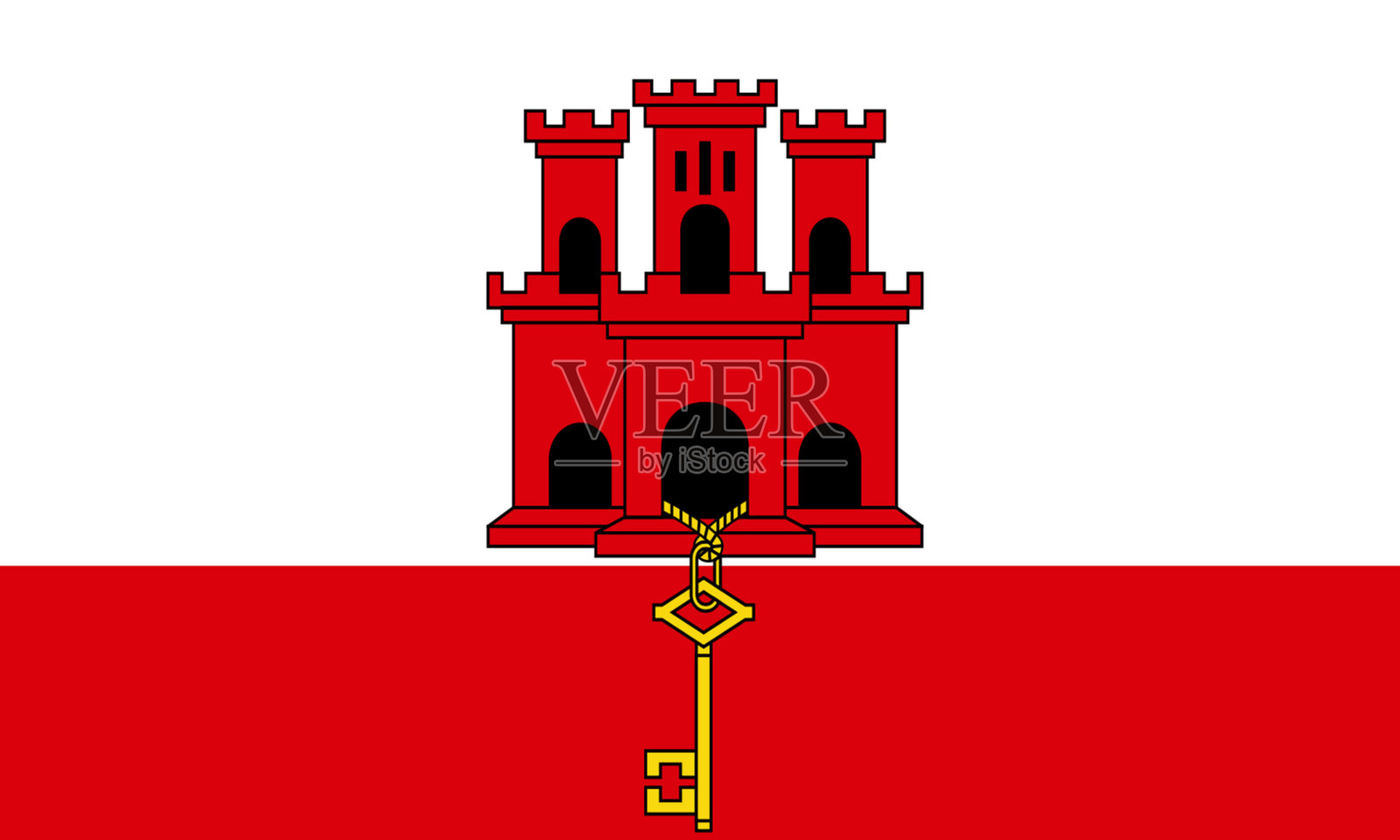 直布罗陀国旗。欧洲国家的国旗。直布罗陀官方国家象征照片摄影图片