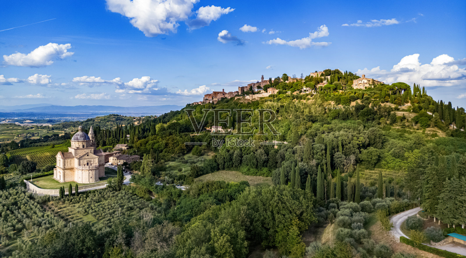 鸟瞰意大利托斯卡纳蒙特普尔恰诺照片摄影图片
