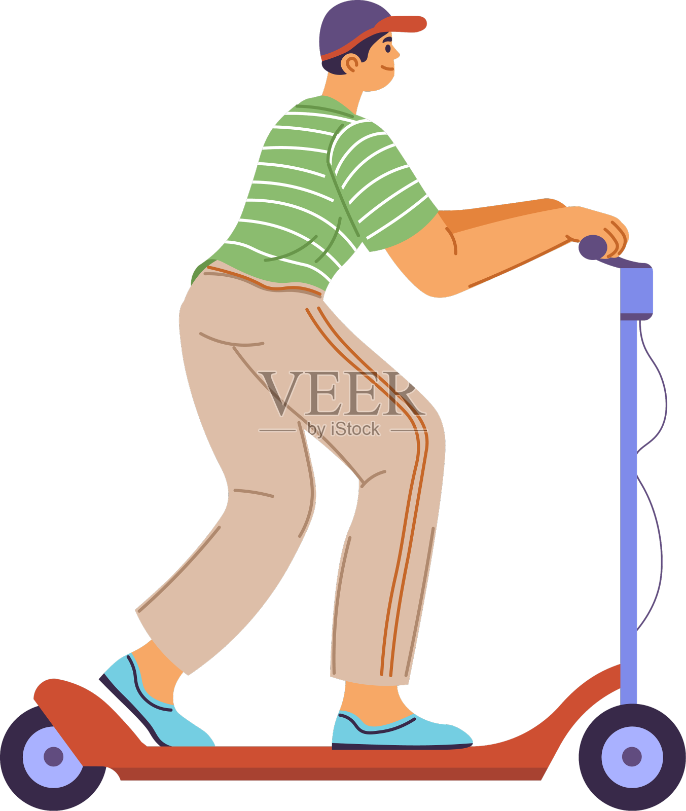 城市或城镇摩托车的生态交通设计元素图片