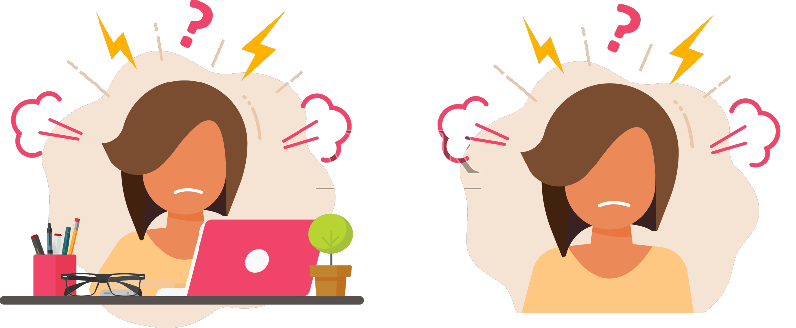 愤怒的压力女办公室女职员的偶像设计元素图片