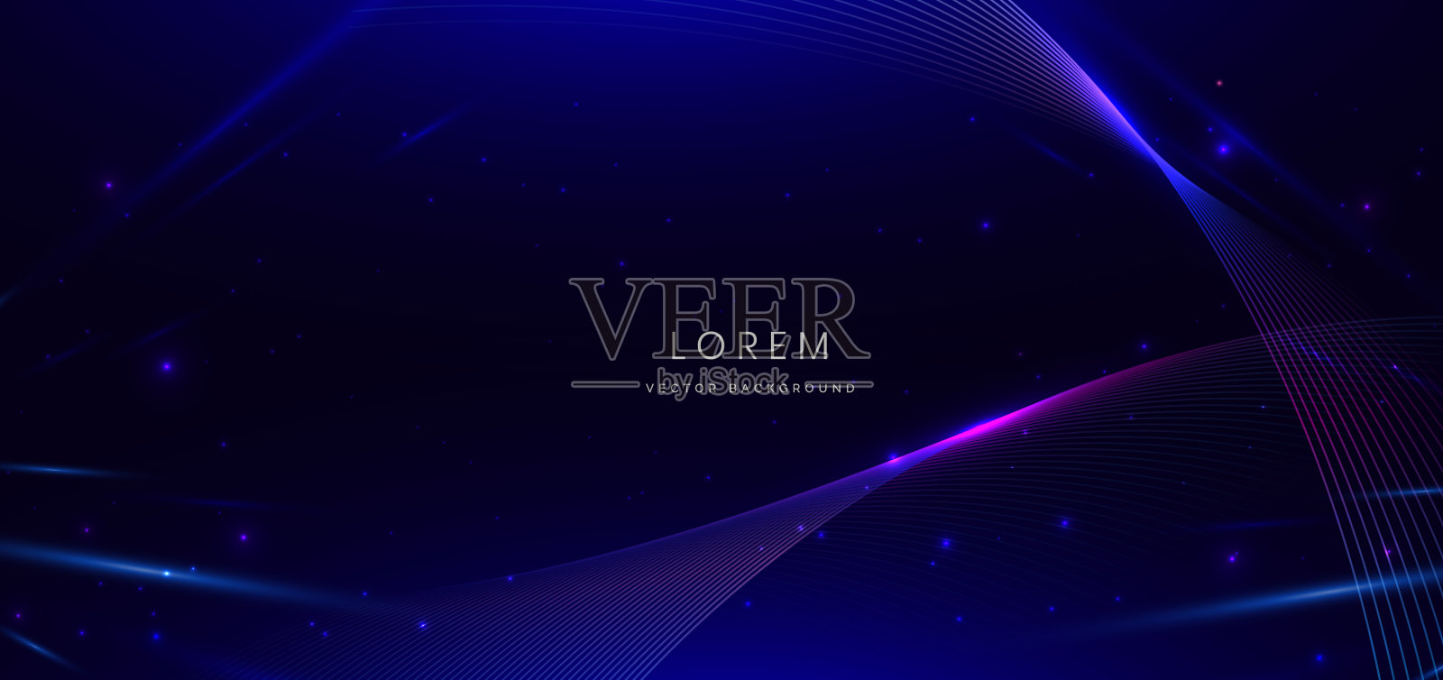 抽象的技术未来的霓虹蓝色发光插画图片素材