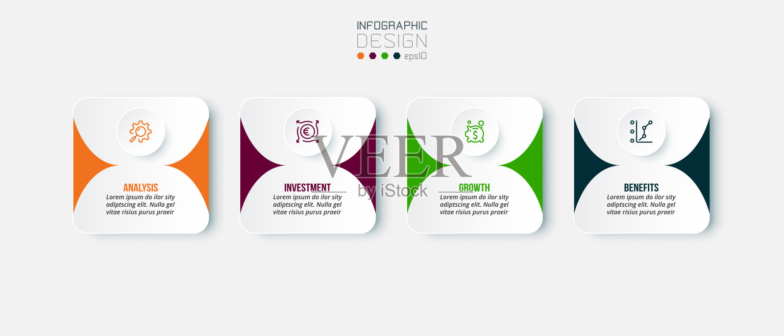 业务概念信息图模板与选项。插画图片素材