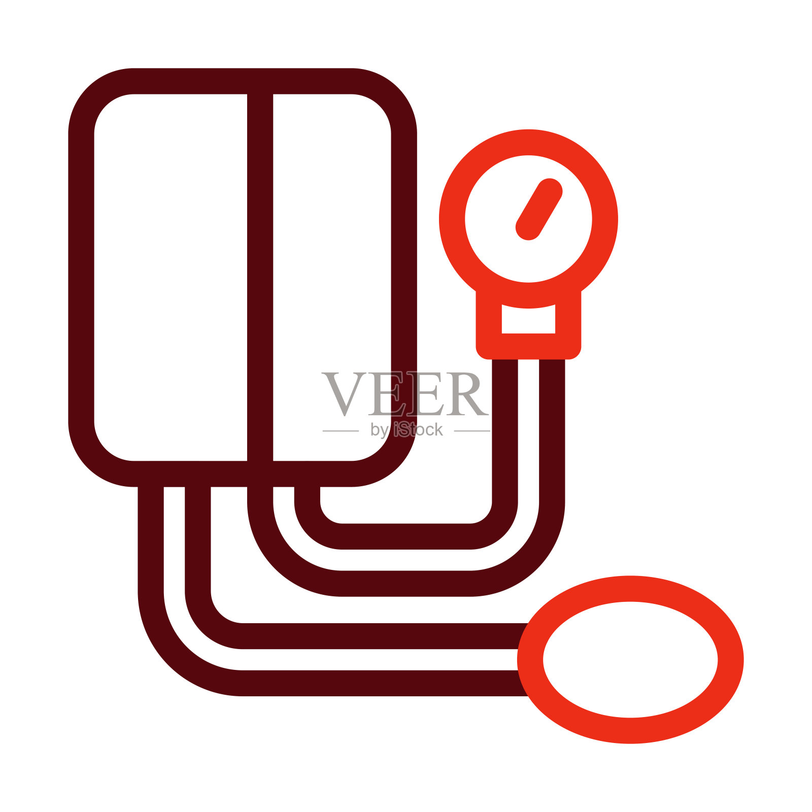 血压计矢量粗线两个颜色图标的个人和商业用途。插画图片素材