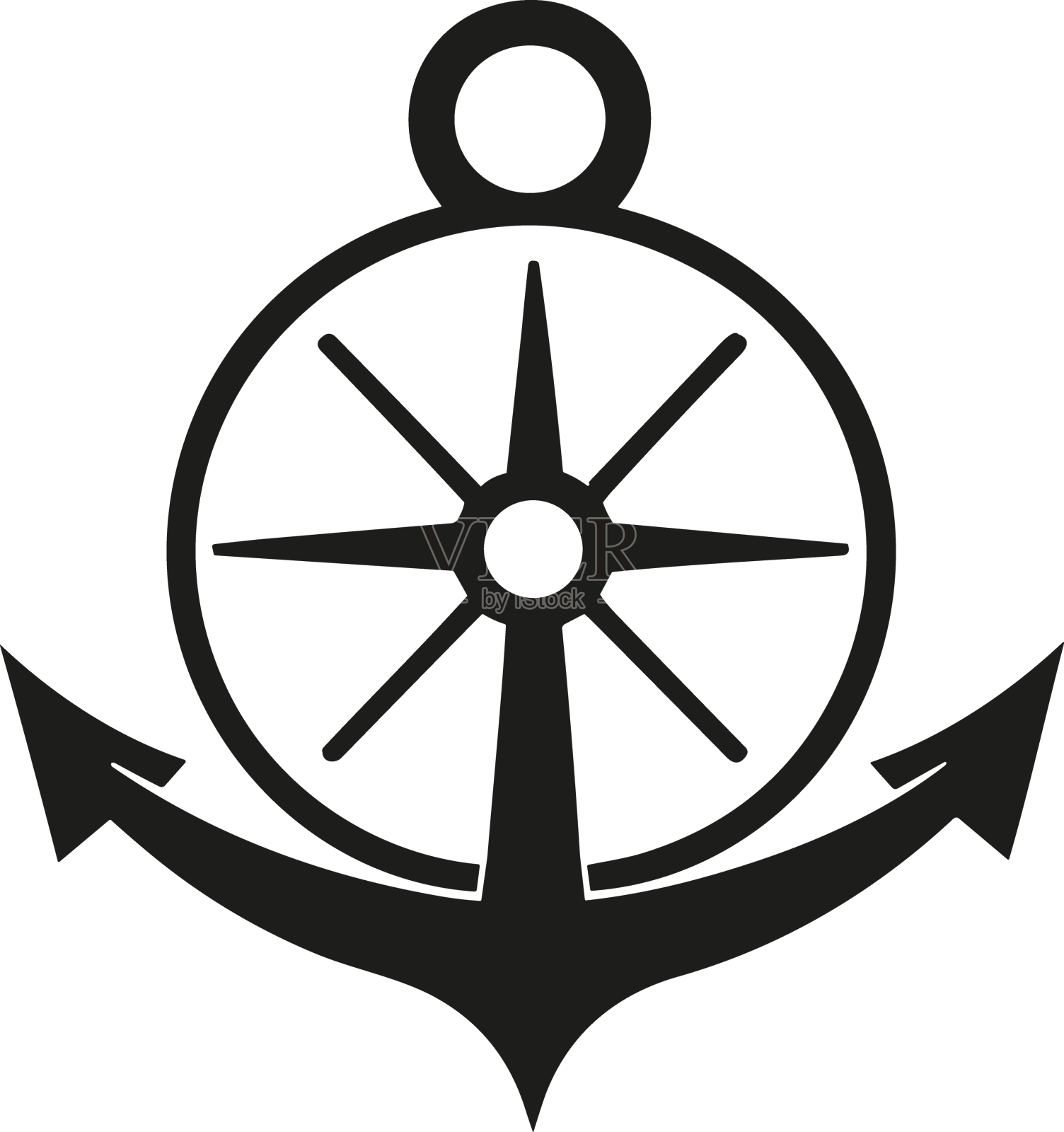 锚标志设计在白色的背景设计元素图片