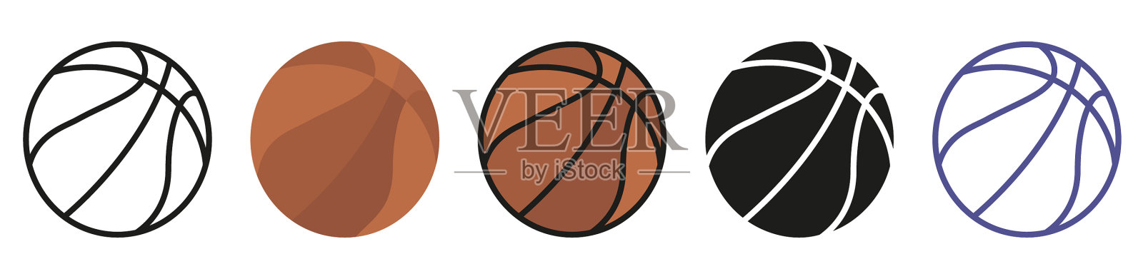 一套篮球形象篮球插画图片素材