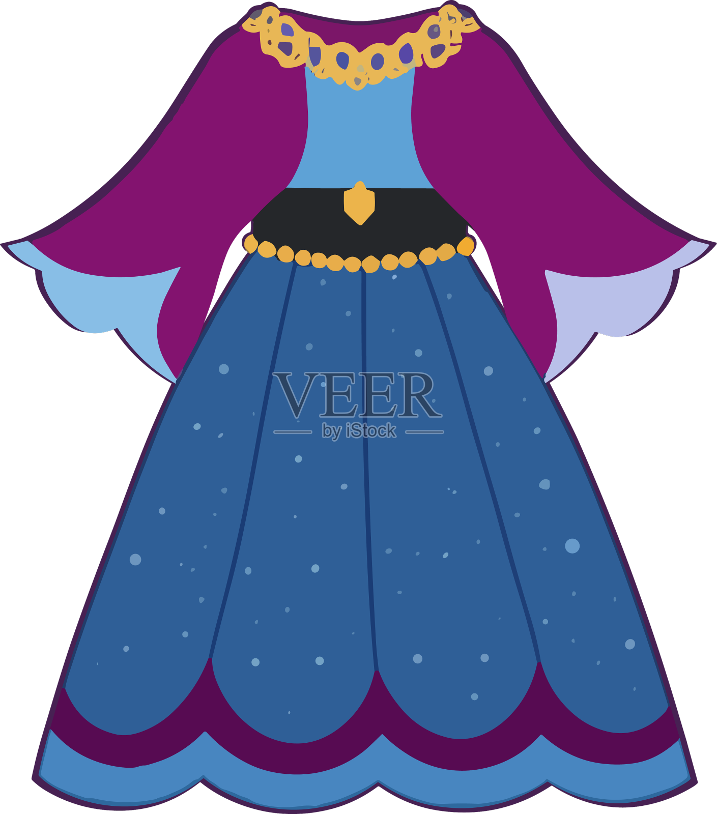 公主复古裙老穿卡通形象设计元素图片