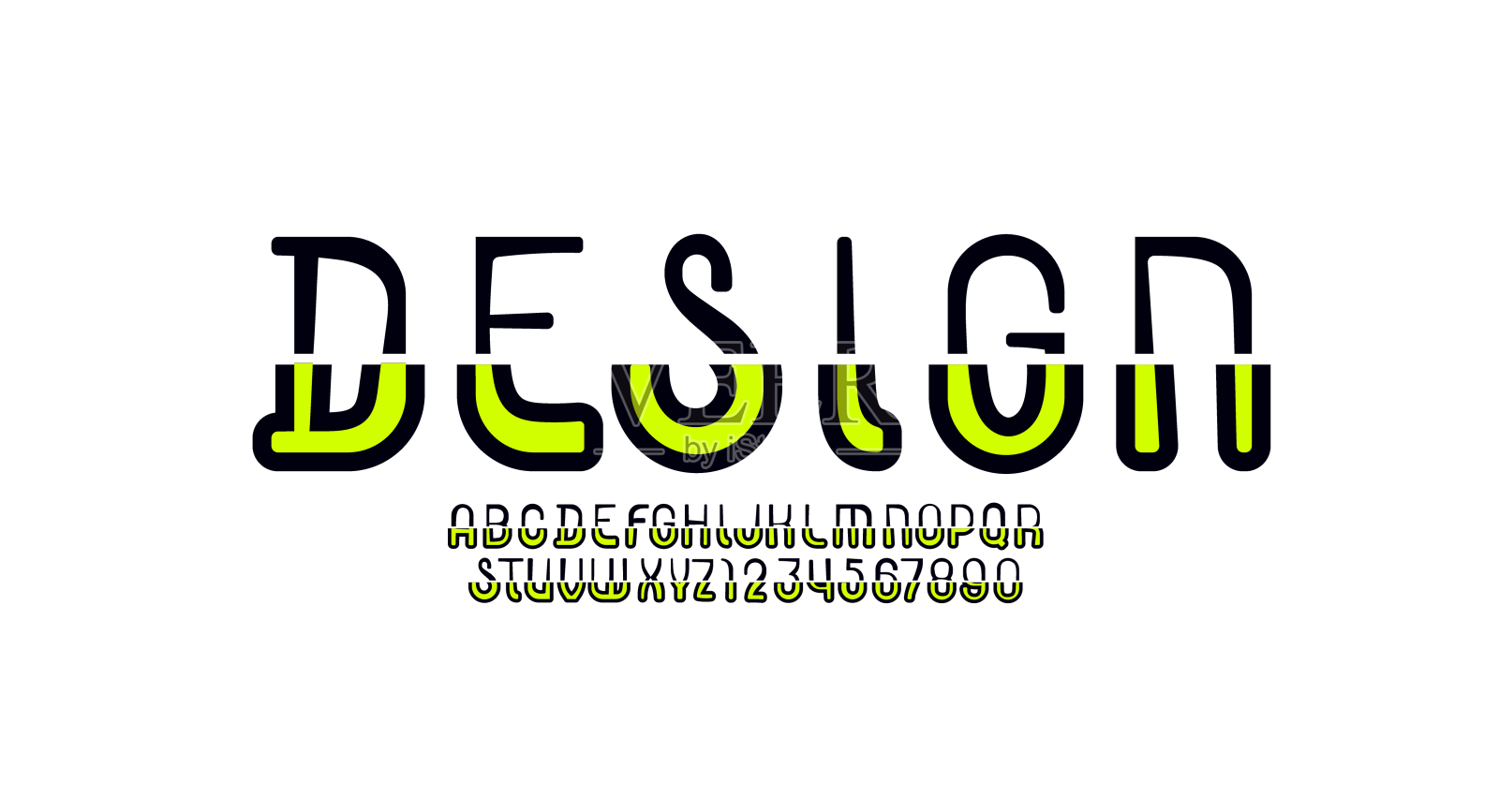 艺术不寻常的字体fanky字母表设计元素图片