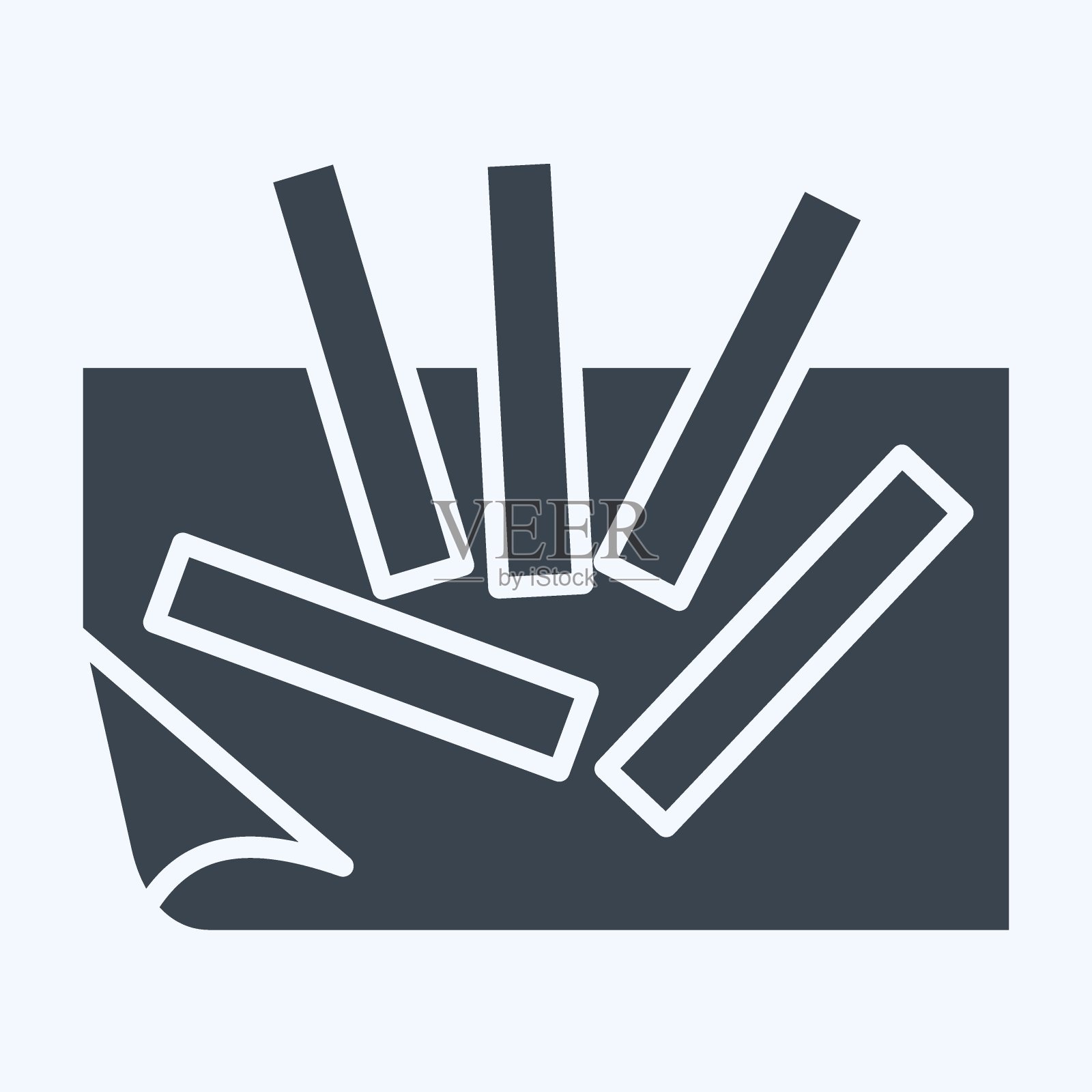 Icon法式薯条。与早餐符号有关。字形风格。简单的设计可编辑。简单的说明插画图片素材