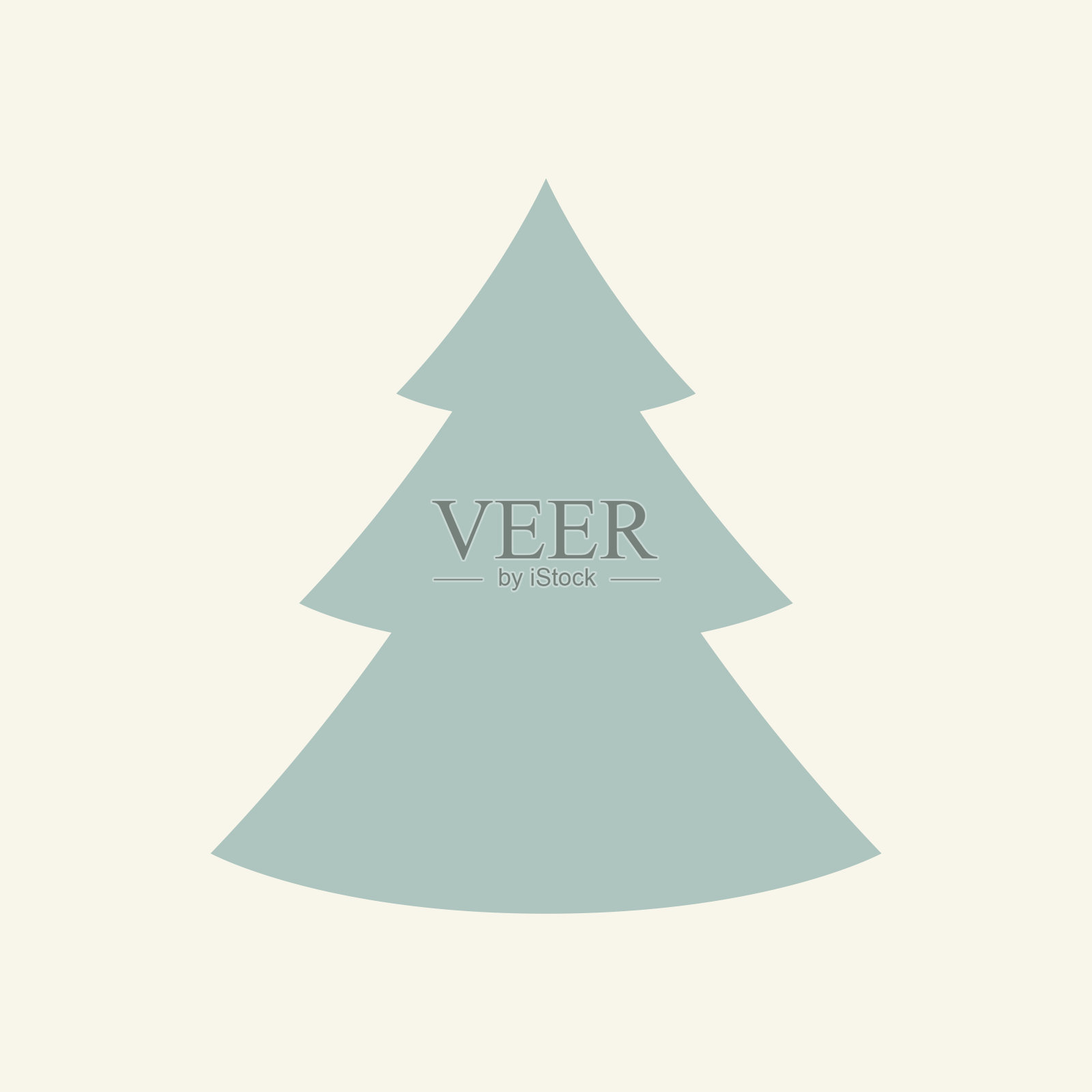 圣诞树矢量。圣诞树标签。的象征。文本的自由空间。圣诞明信片。插画图片素材