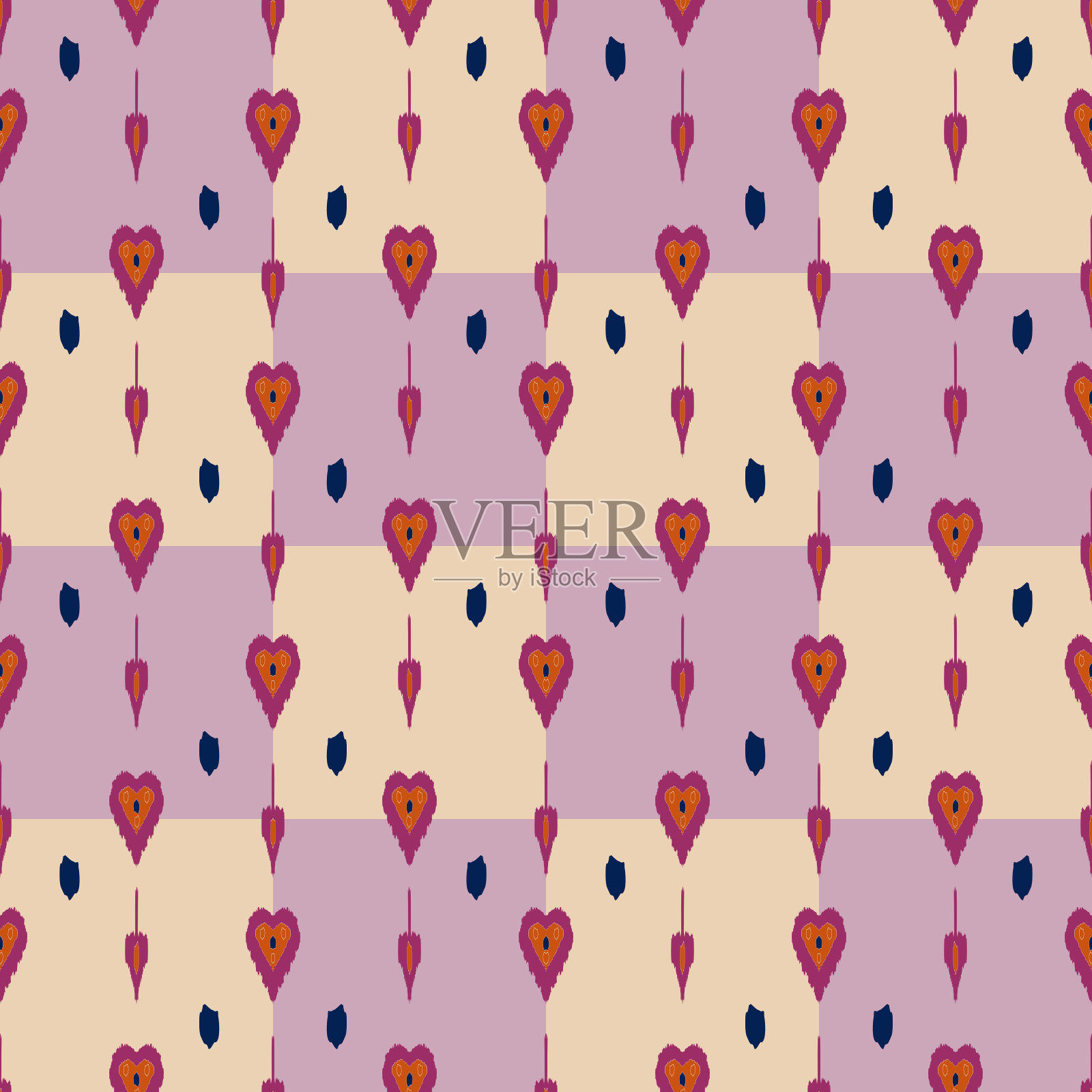 伊卡特部落印第安人无缝图案。民族阿兹特克织物地毯曼陀罗装饰本土波西米亚纹样纺织品。几何非裔美国东方传统矢量插图。刺绣的风格。插画图片素材