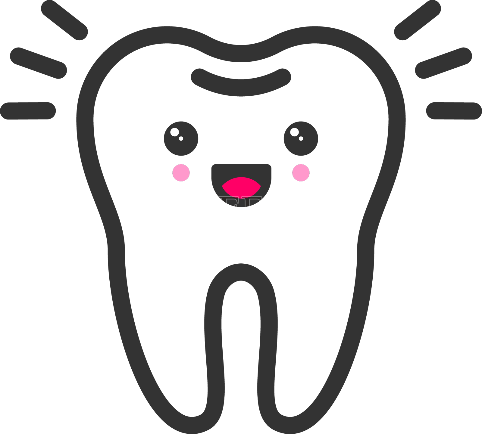 闪亮干净的牙齿和可爱的表情设计元素图片