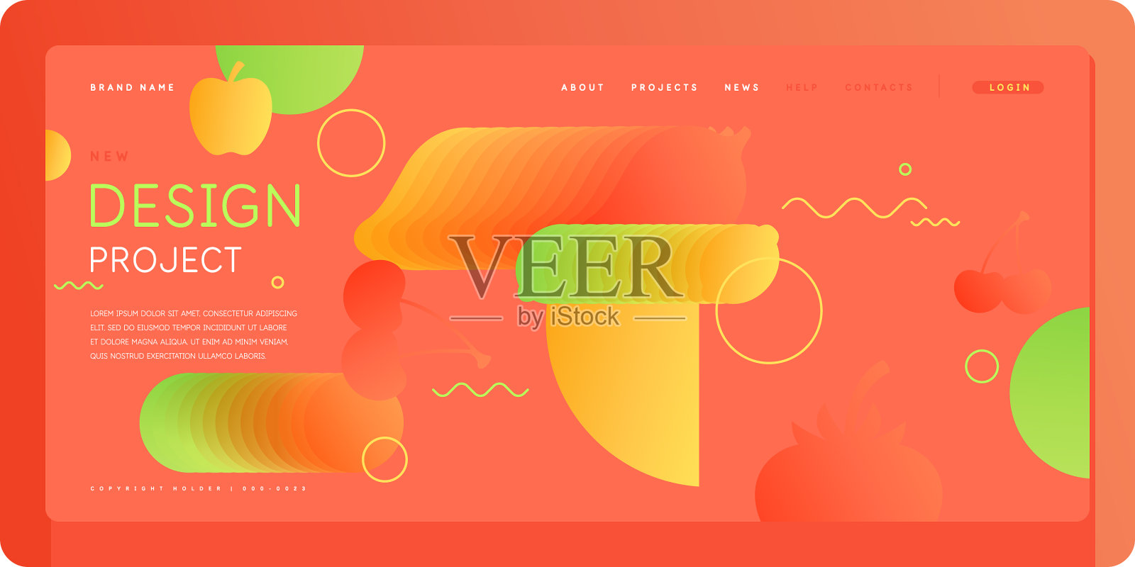 用于设计和放置文本的模板插画图片素材