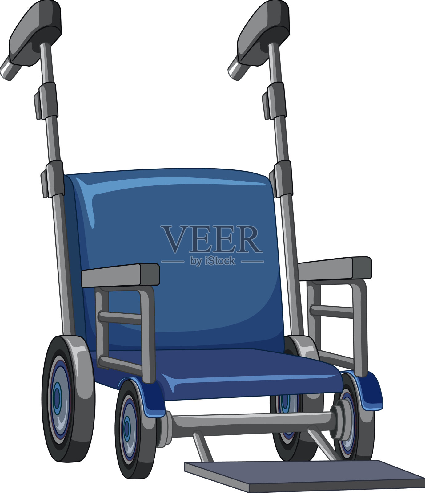 孤立的卡通风格的轮椅插画图片素材