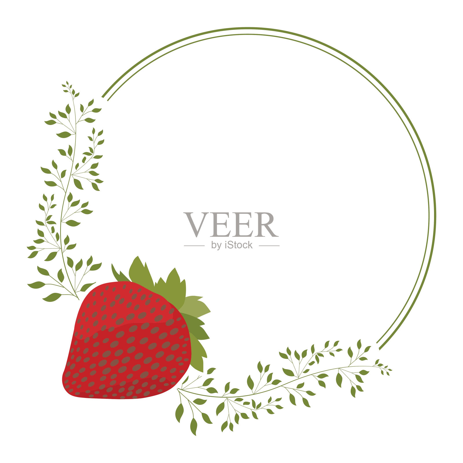 草莓框架插画图片素材