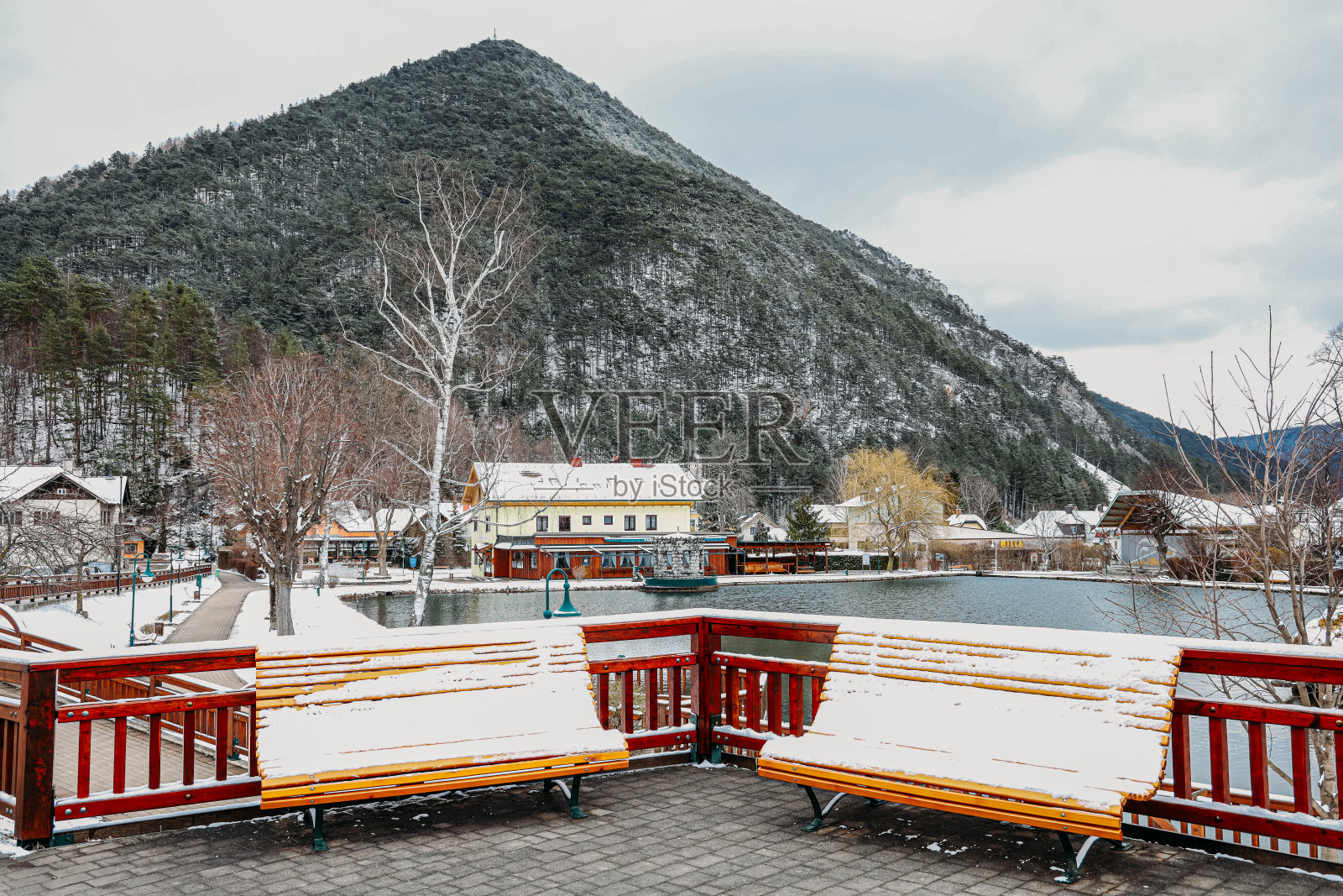 雪景公路之旅奥地利乡村照片摄影图片