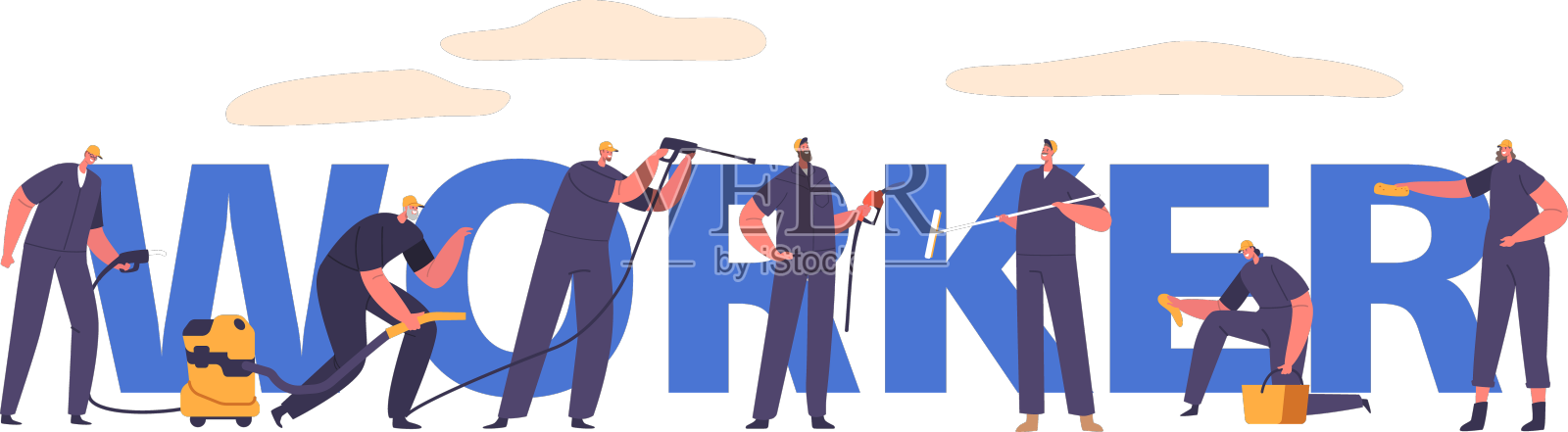 工人的概念是熟练的工匠和劳动者设计元素图片