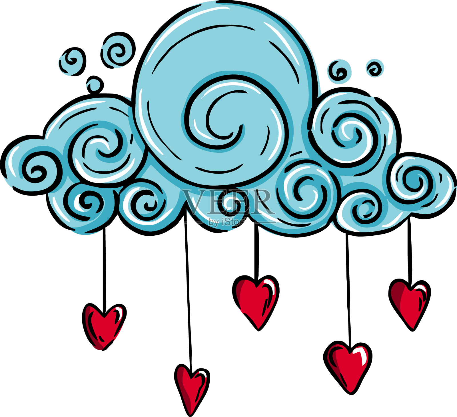 心形云图标设计元素图片