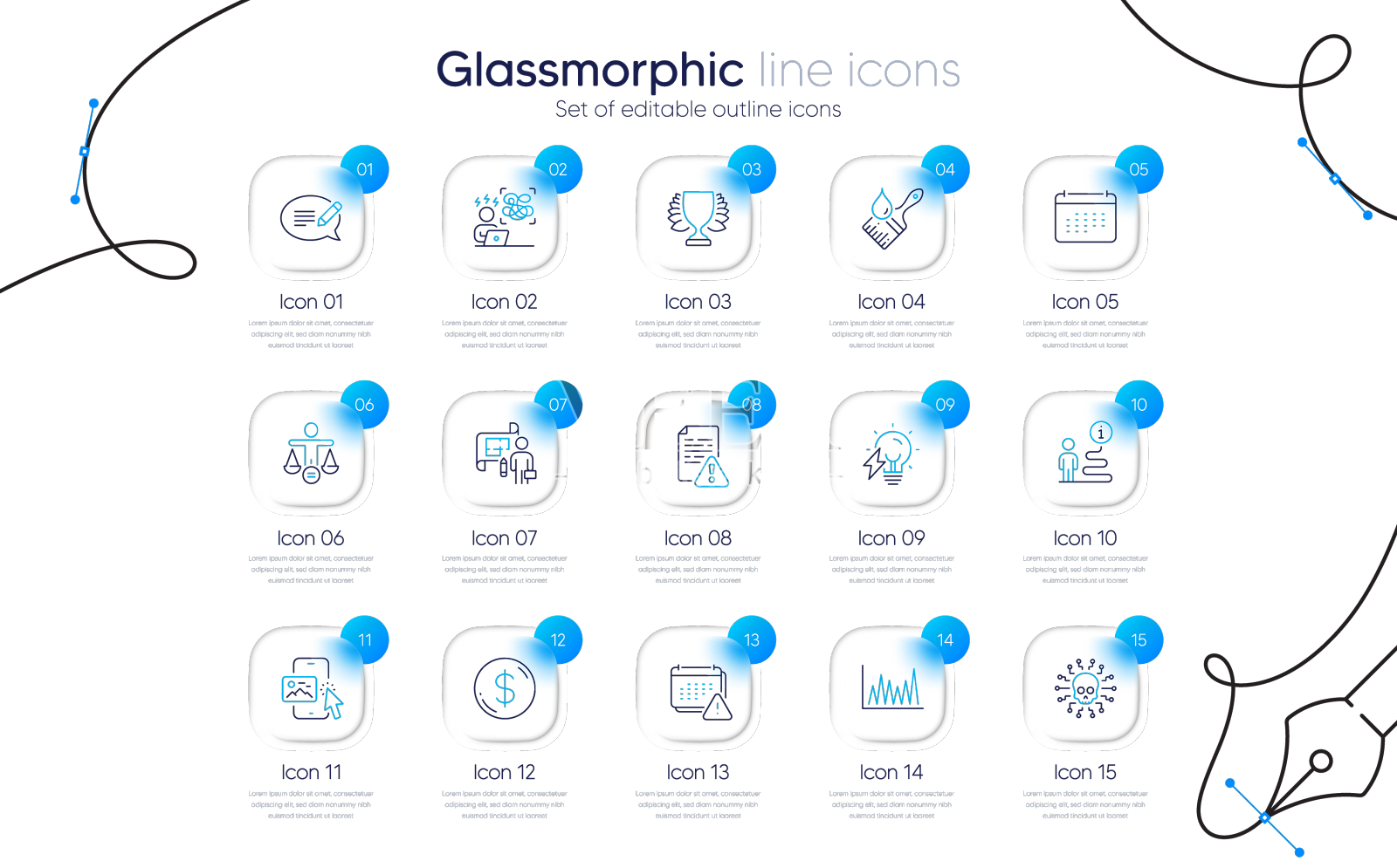 一套日历美元钱和消息线设计元素图片