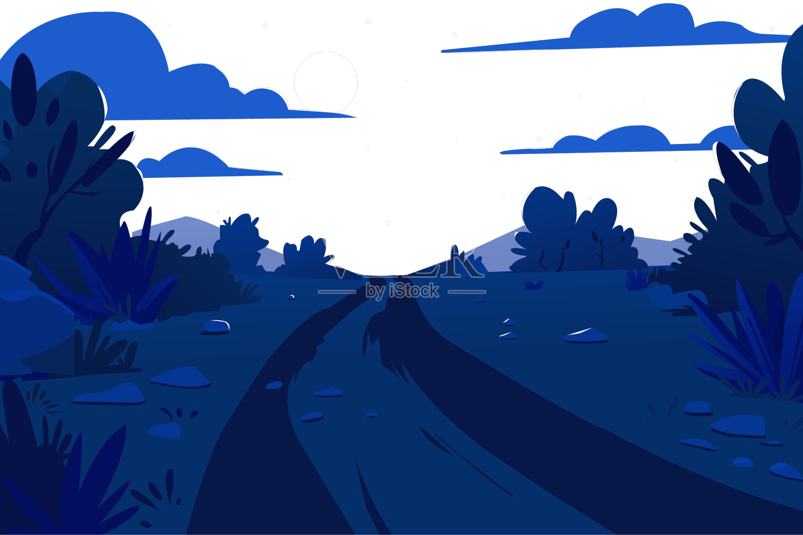 沙漠的夜景与设计元素图片