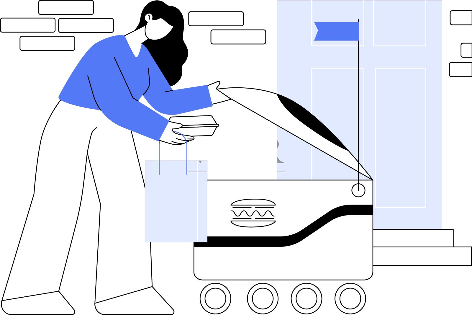 送餐机器人抽象概念设计元素图片