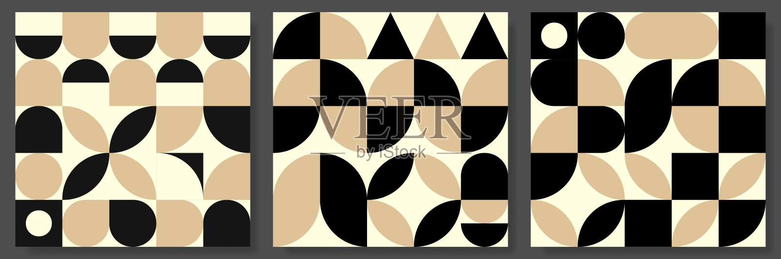 一组抽象的几何海报插画图片素材