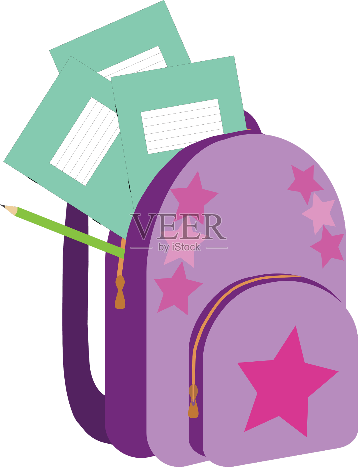 把文具装在书包里送回学校设计元素图片