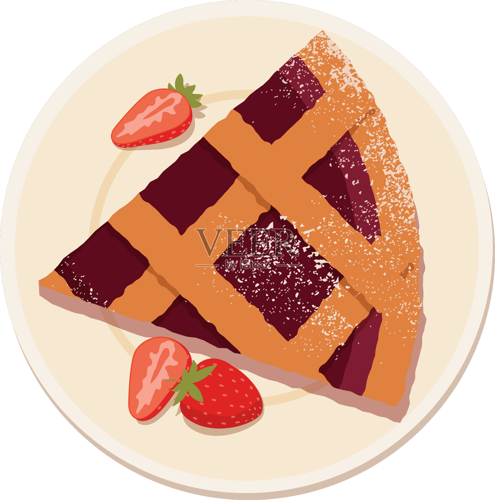 健康早餐草莓派概念设计元素图片