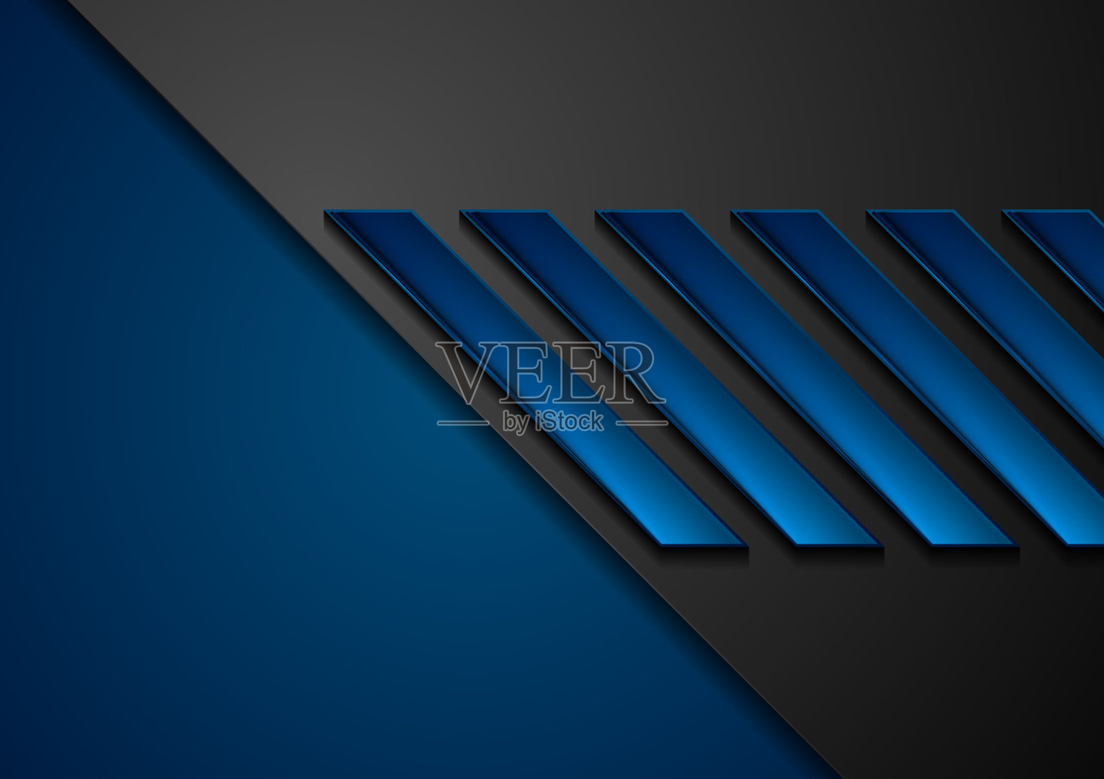 黑色和蓝色抽象技术几何背景插画图片素材