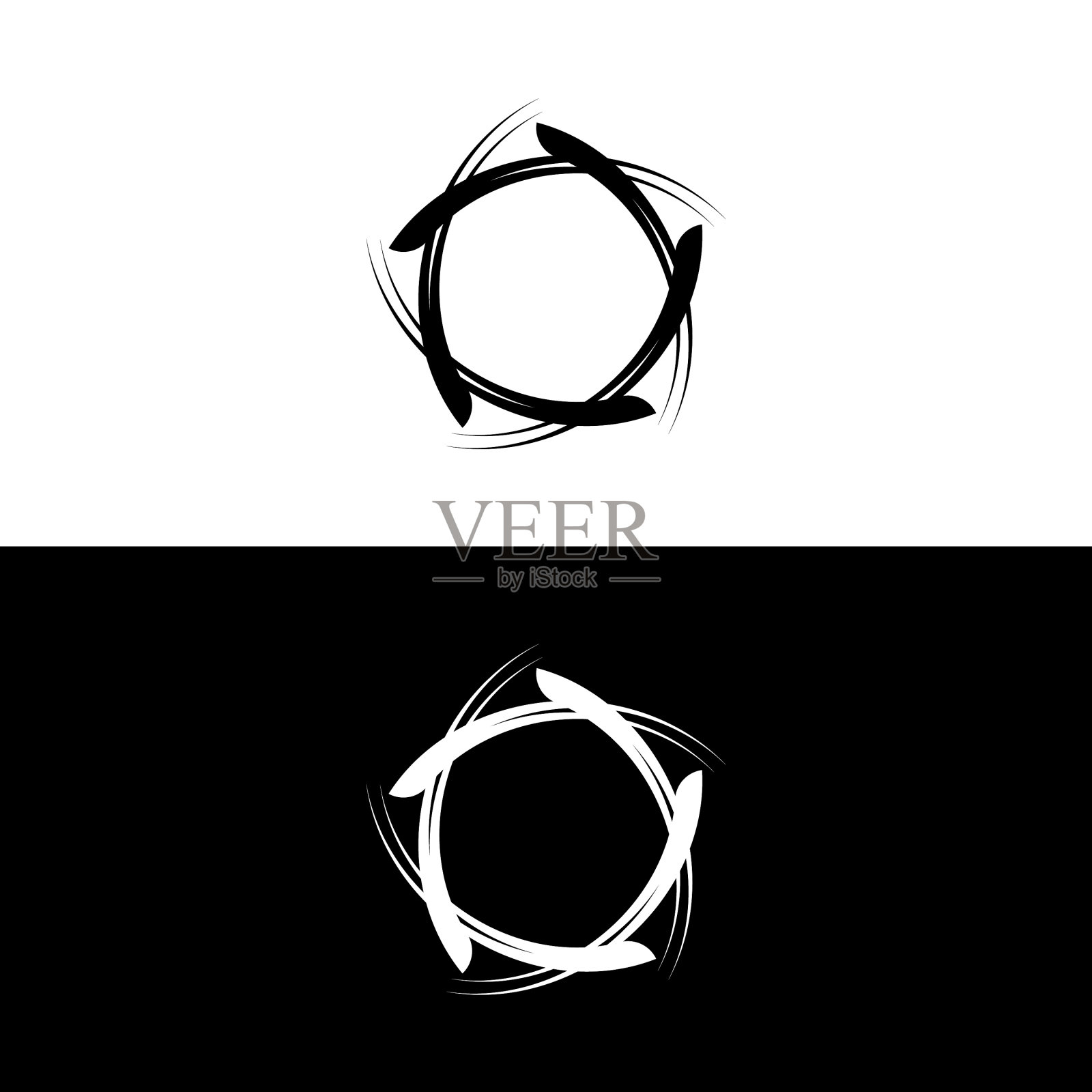 黑白圆标志模板设计插画图片素材