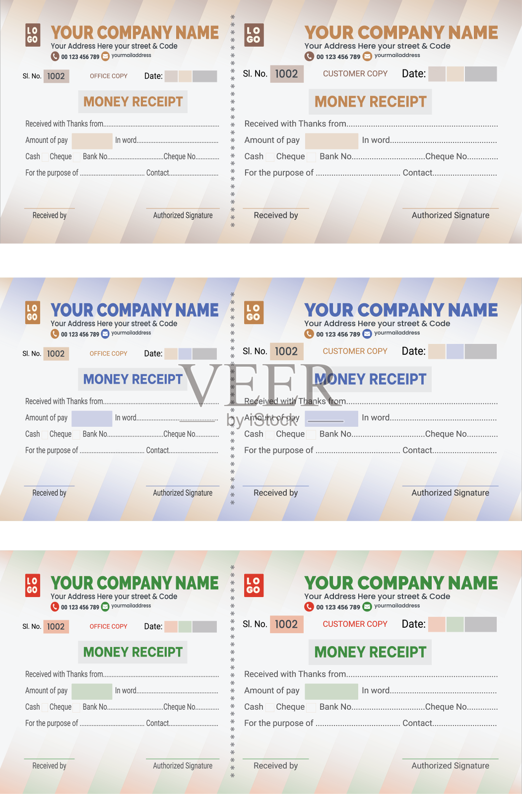资金收据模板专业和现代化设计元素图片