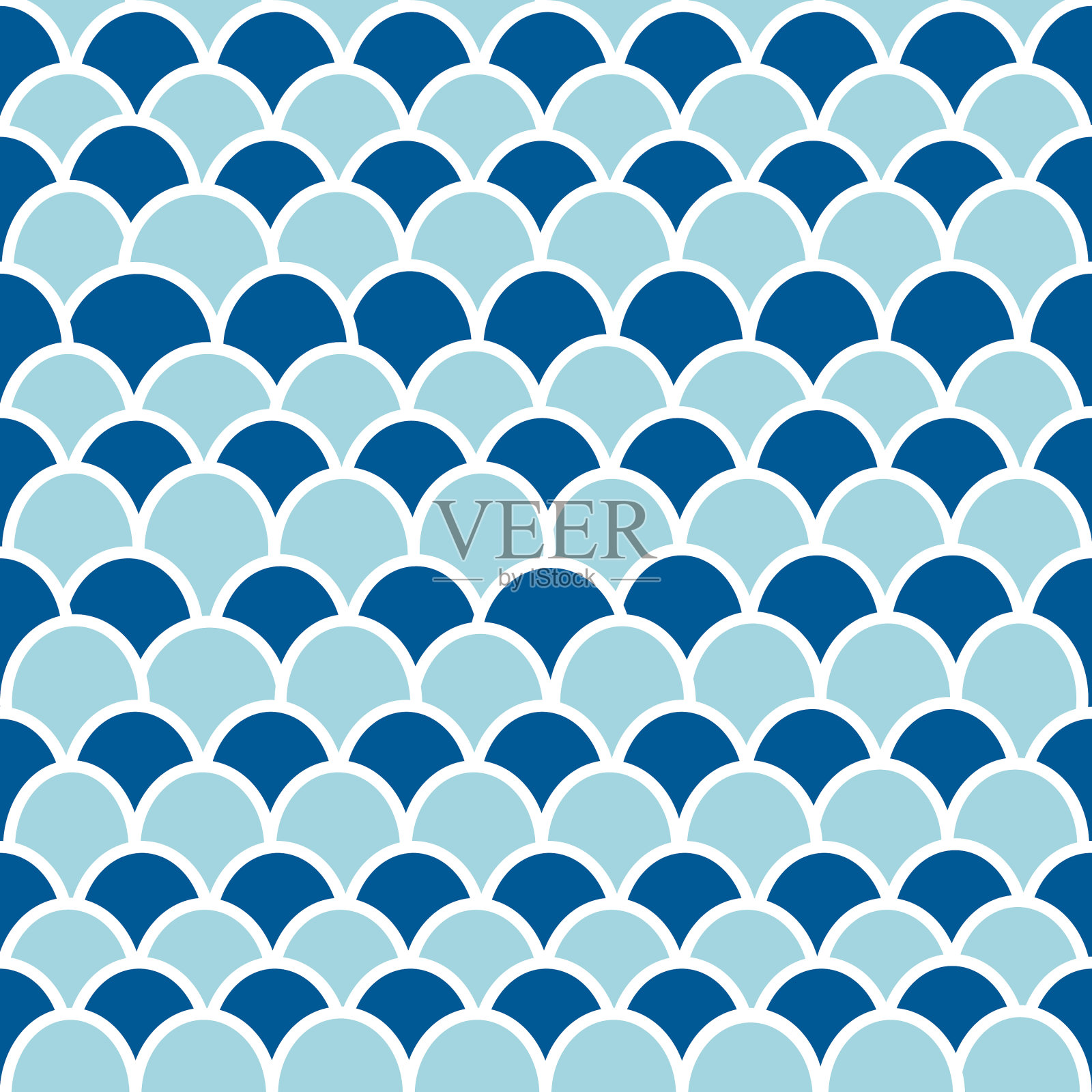 鱼鳞粉彩无缝图案背景插画图片素材