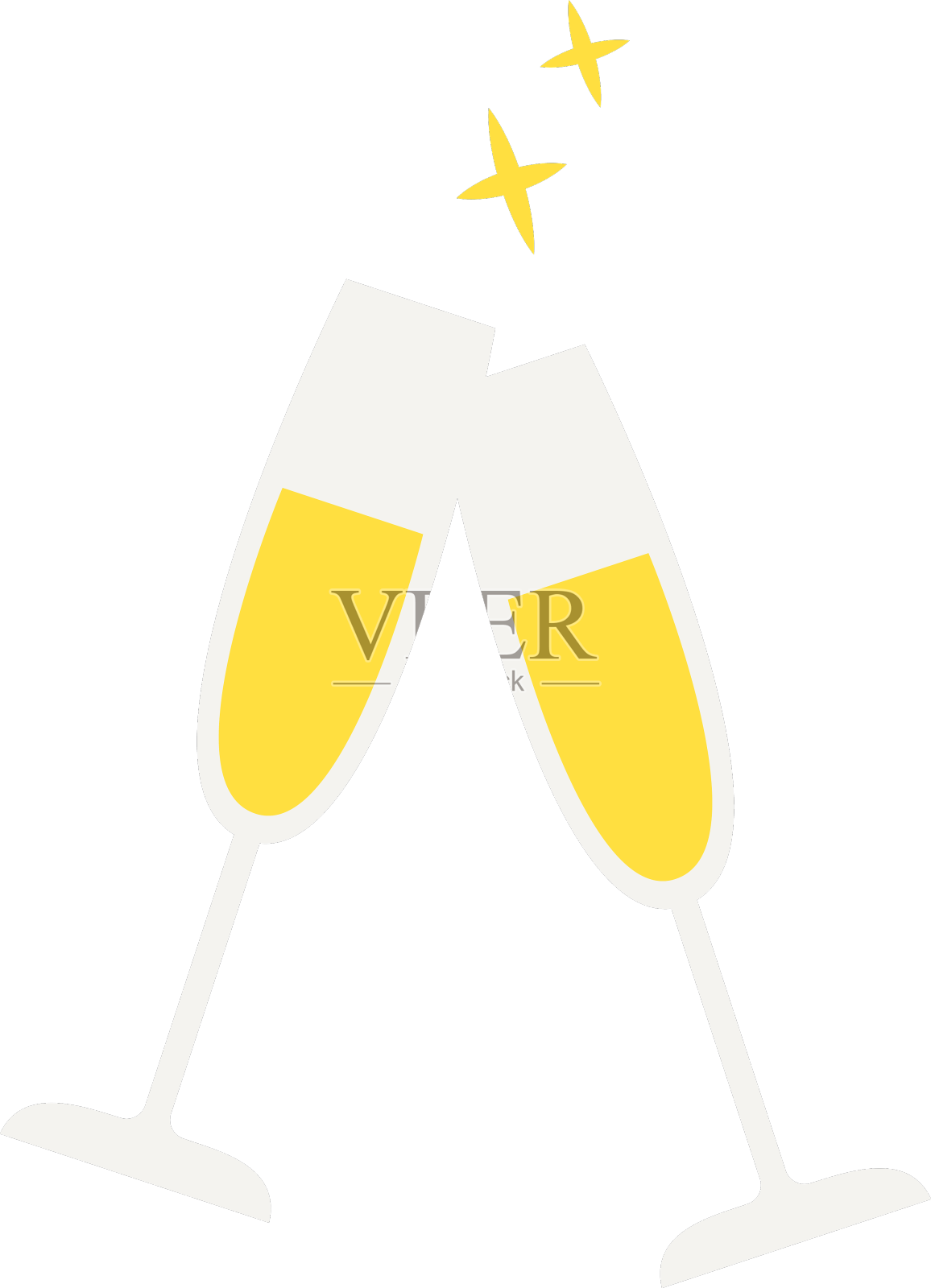 两杯香槟设计元素图片