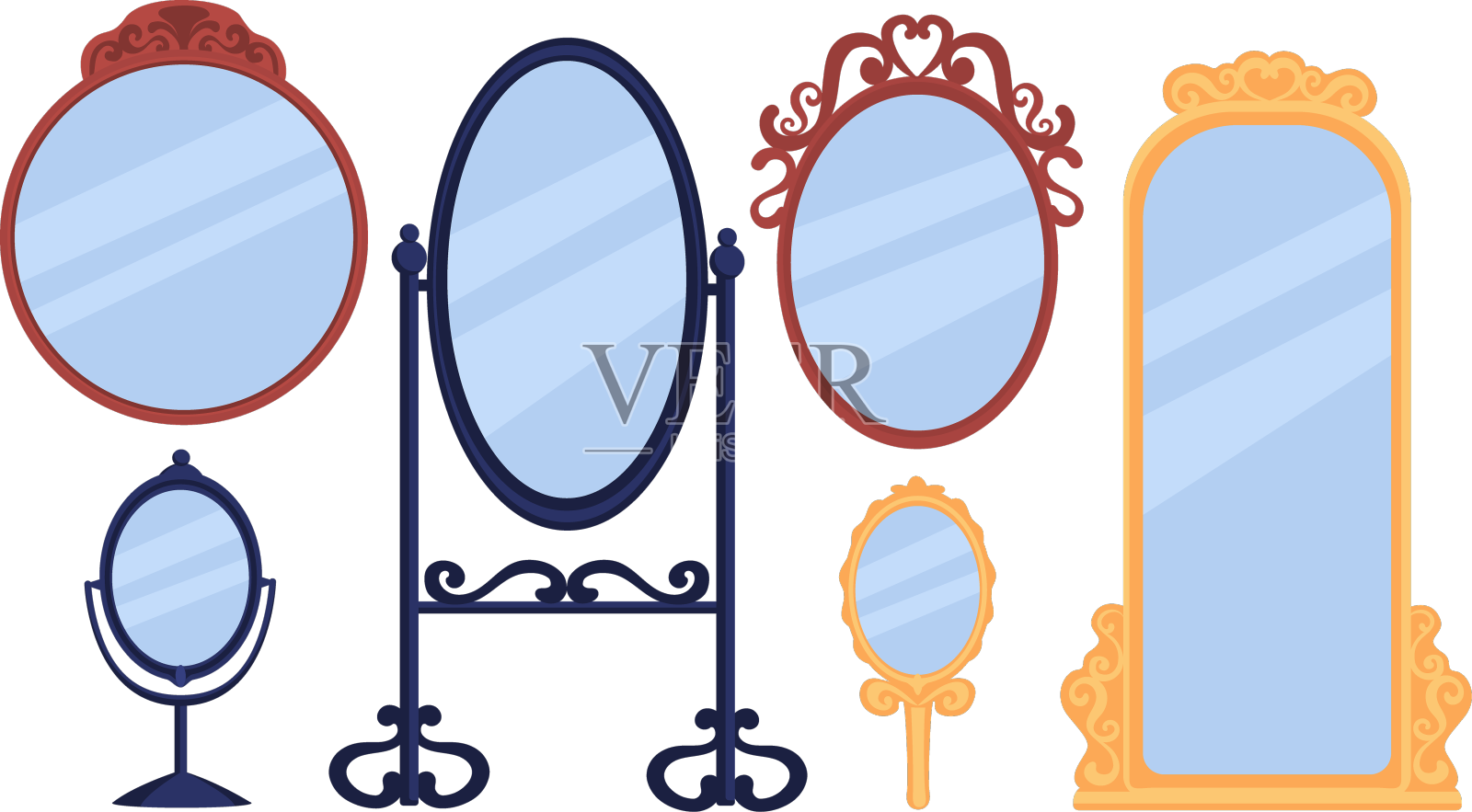 一套镜子概念设计元素图片