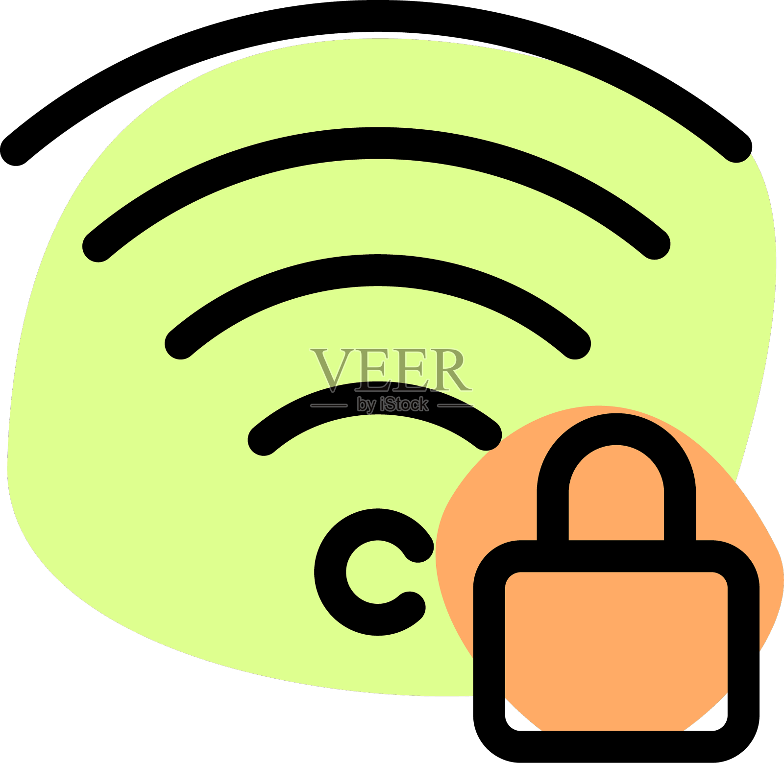 智能无线锁增强安全性设计元素图片