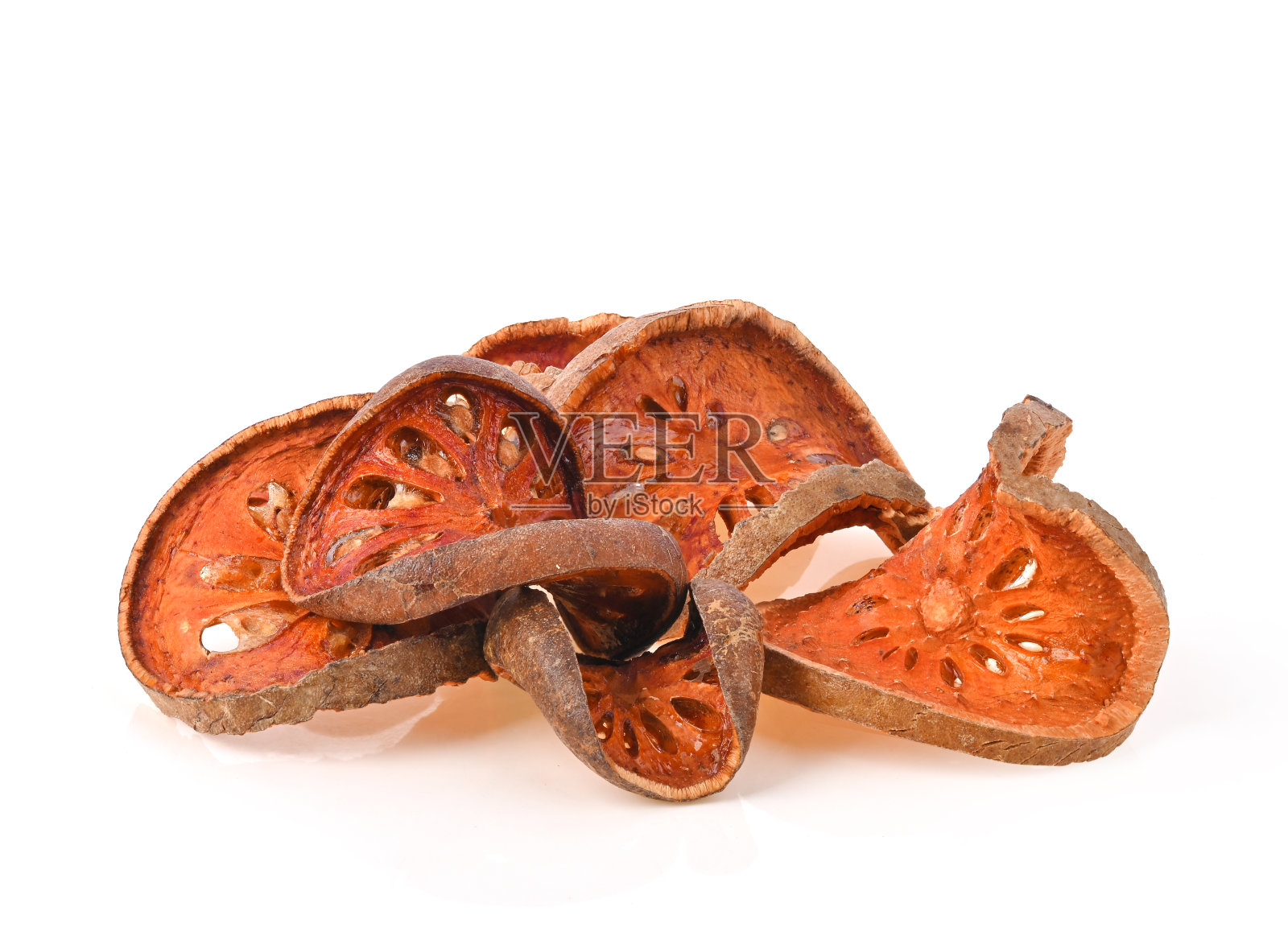 白底色干贝尔果茶(埃格尔甜瓜)照片摄影图片