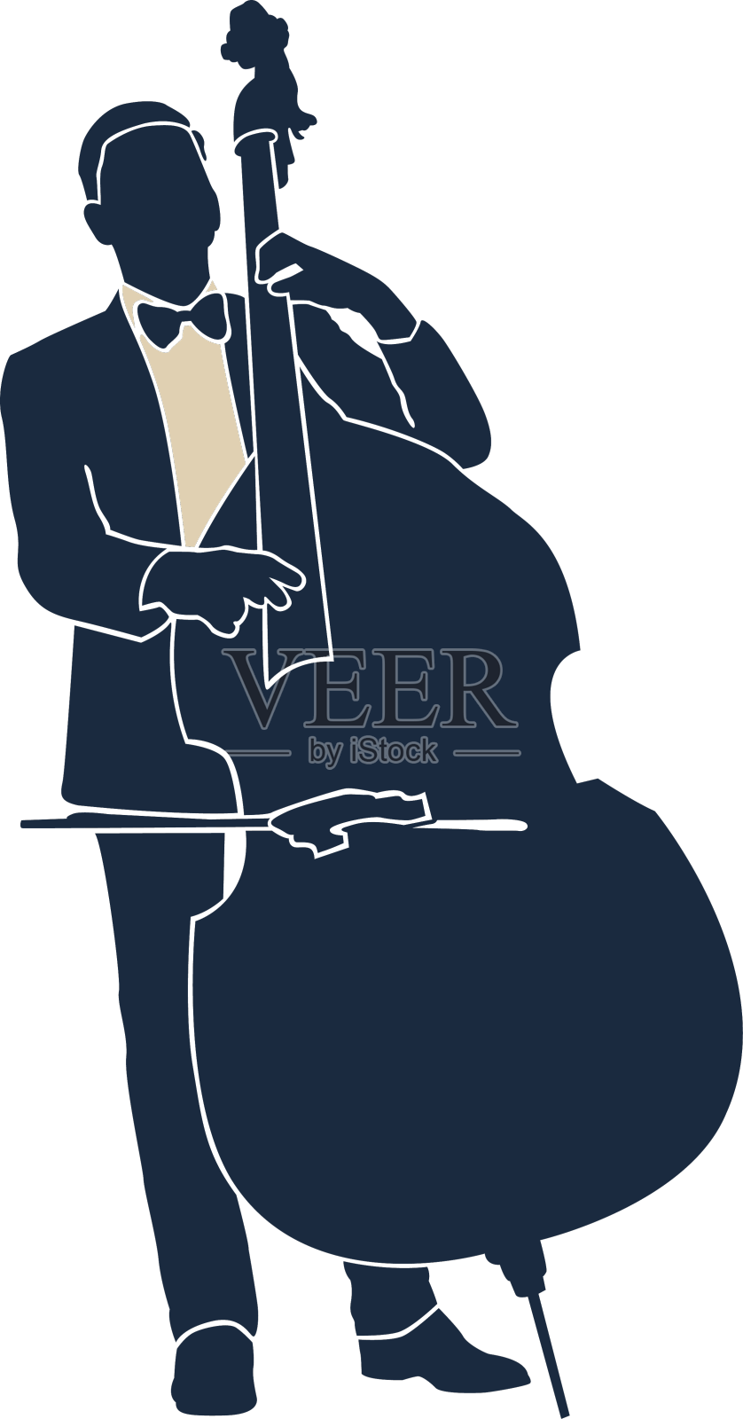 双音低音提琴手设计元素图片