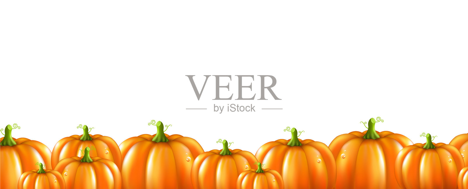 万圣节用橙色南瓜镶边插画图片素材