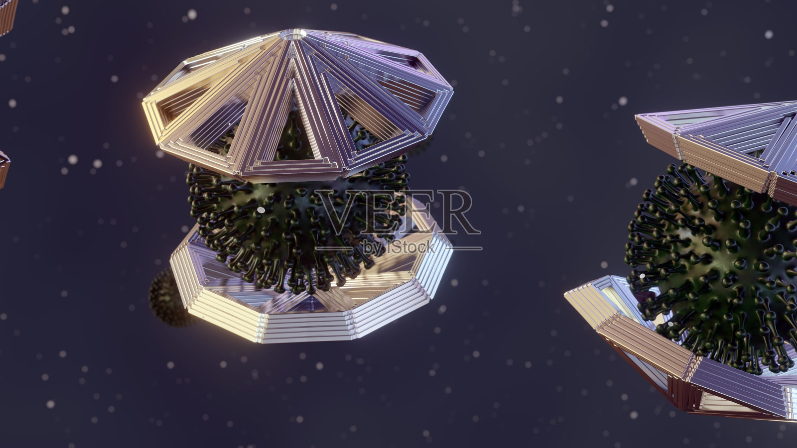 分子病毒陷阱可以吞噬整个病毒颗粒照片摄影图片