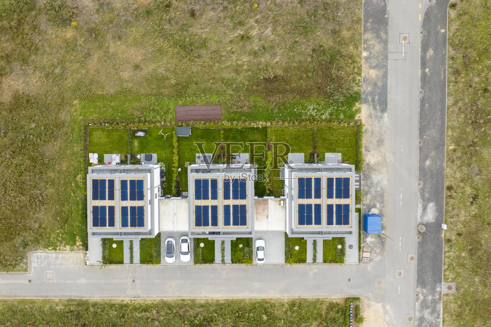 住宅建筑工地-发展区,鸟瞰图照片摄影图片