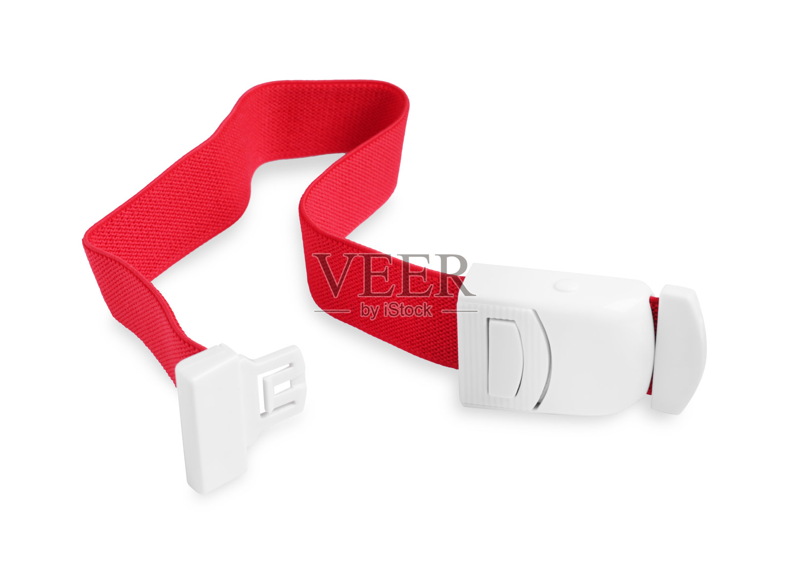 急救止血带隔离在白色上。医疗设备照片摄影图片