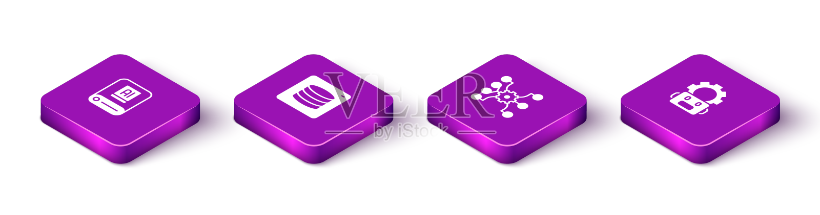 设置等距人工智能ai服务器设计元素图片