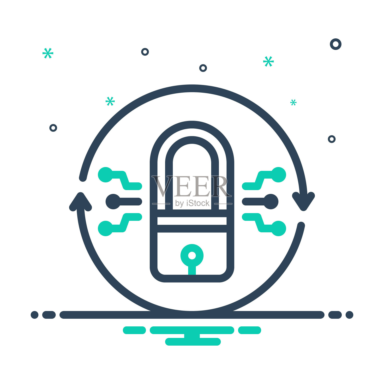 复位锁定插画图片素材