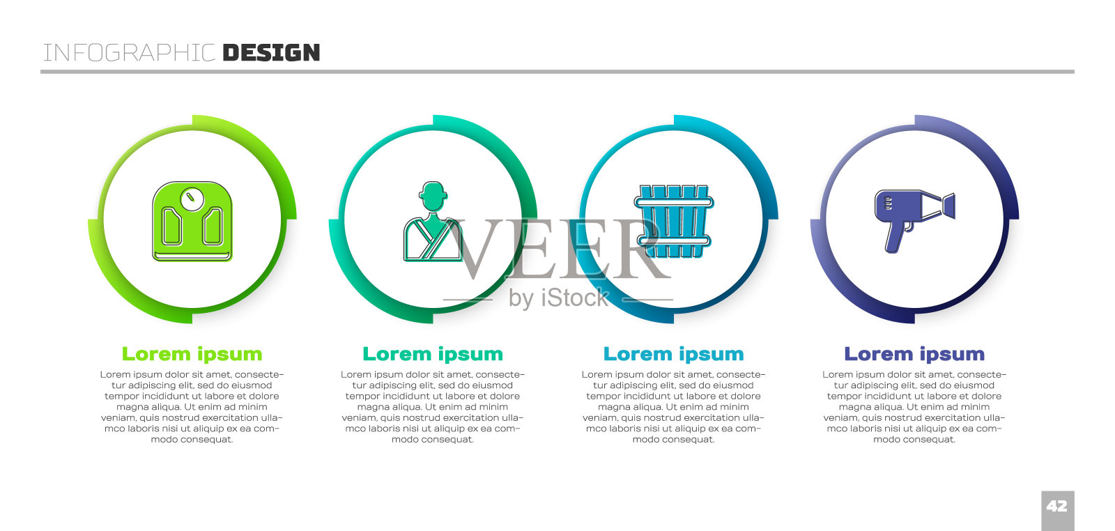 设置浴室秤,桑拿人,桑拿桶和吹风机。业务信息图表模板。向量插画图片素材