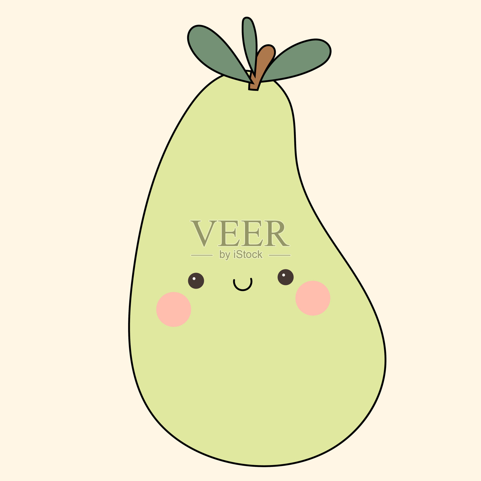 水果轮廓明亮的渐变纹理极简可爱的卡哇伊符号元素图标插画图片素材