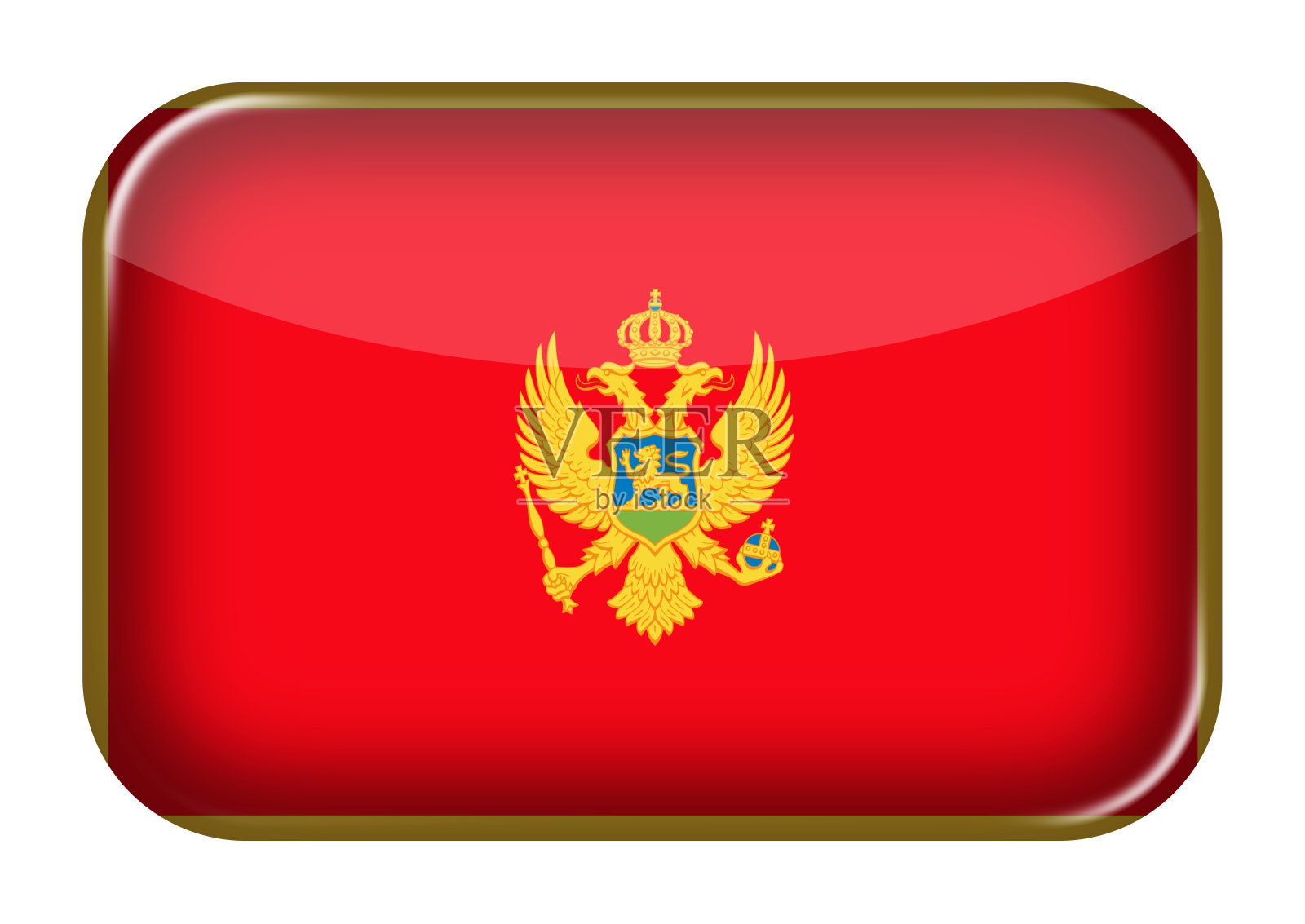 黑山网站图标矩形按钮与剪切路径3d插图插画图片素材