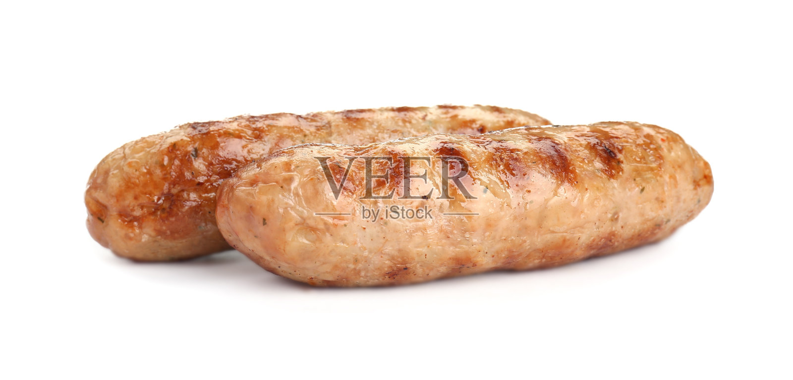 美味的新鲜烤香肠隔离在白色照片摄影图片