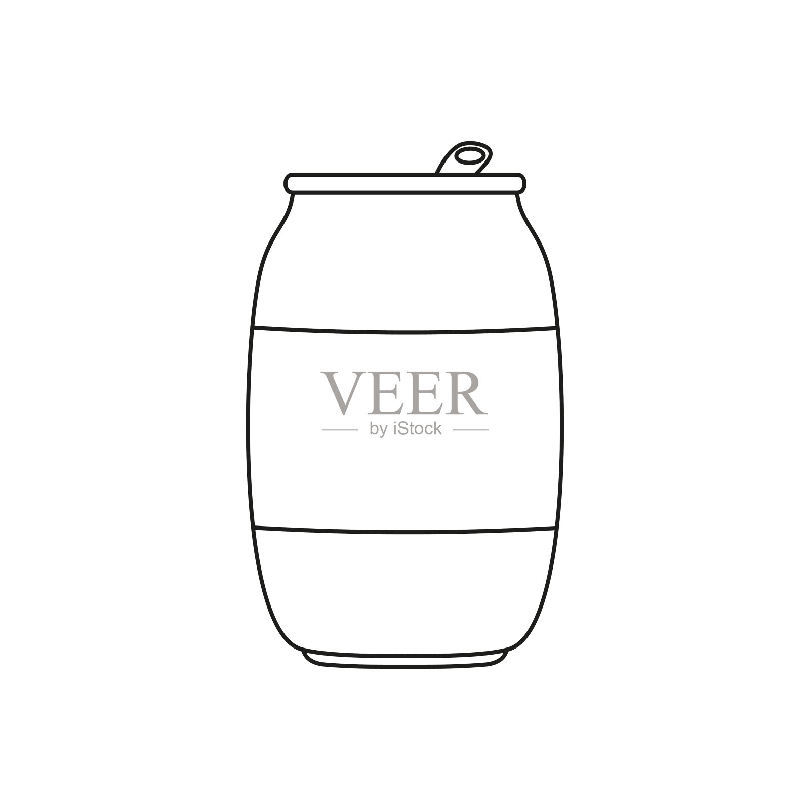 轮廓平面矢量插图与饮料在罐头插画图片素材