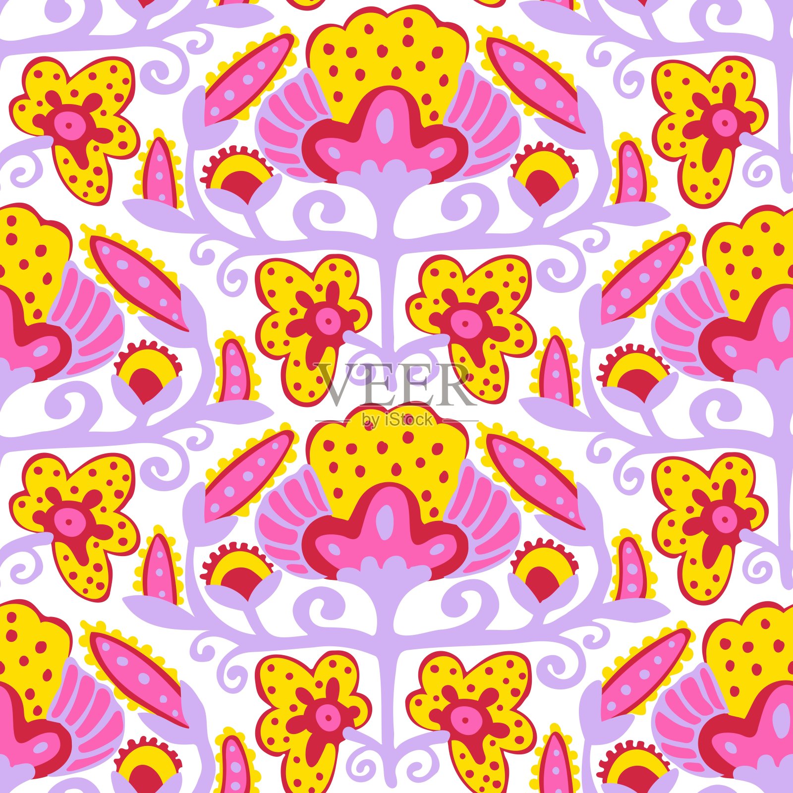 无缝花卉装饰。插画图片素材