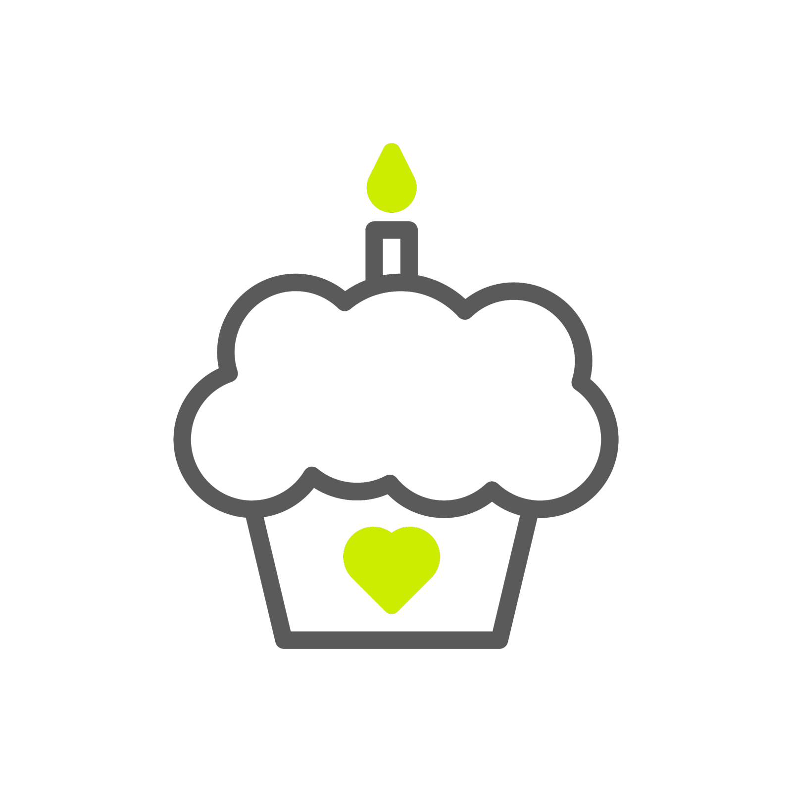 蛋糕图标双色灰色,充满活力的绿色设计元素图片