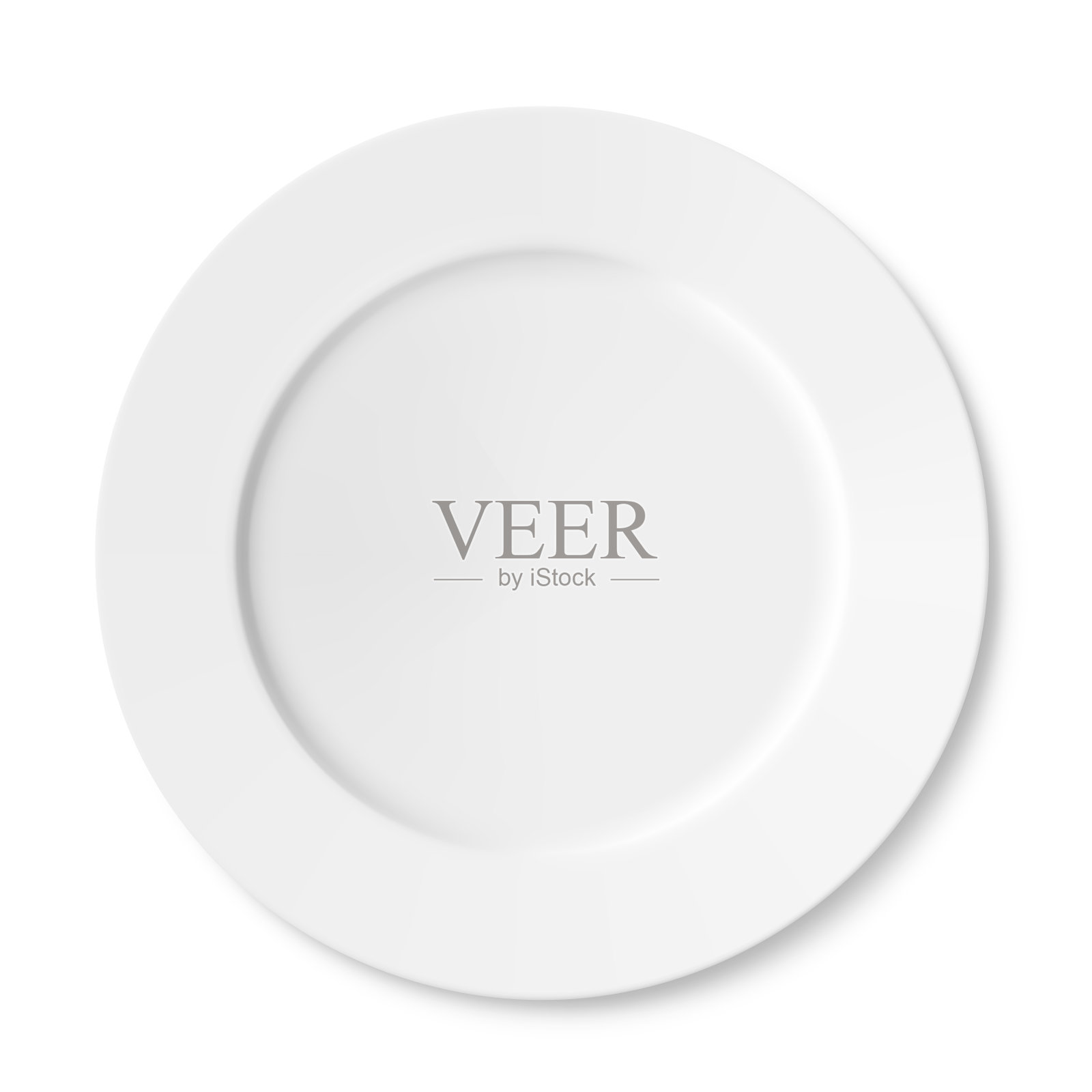 经典的白色陶瓷或玻璃板隔离上插画图片素材